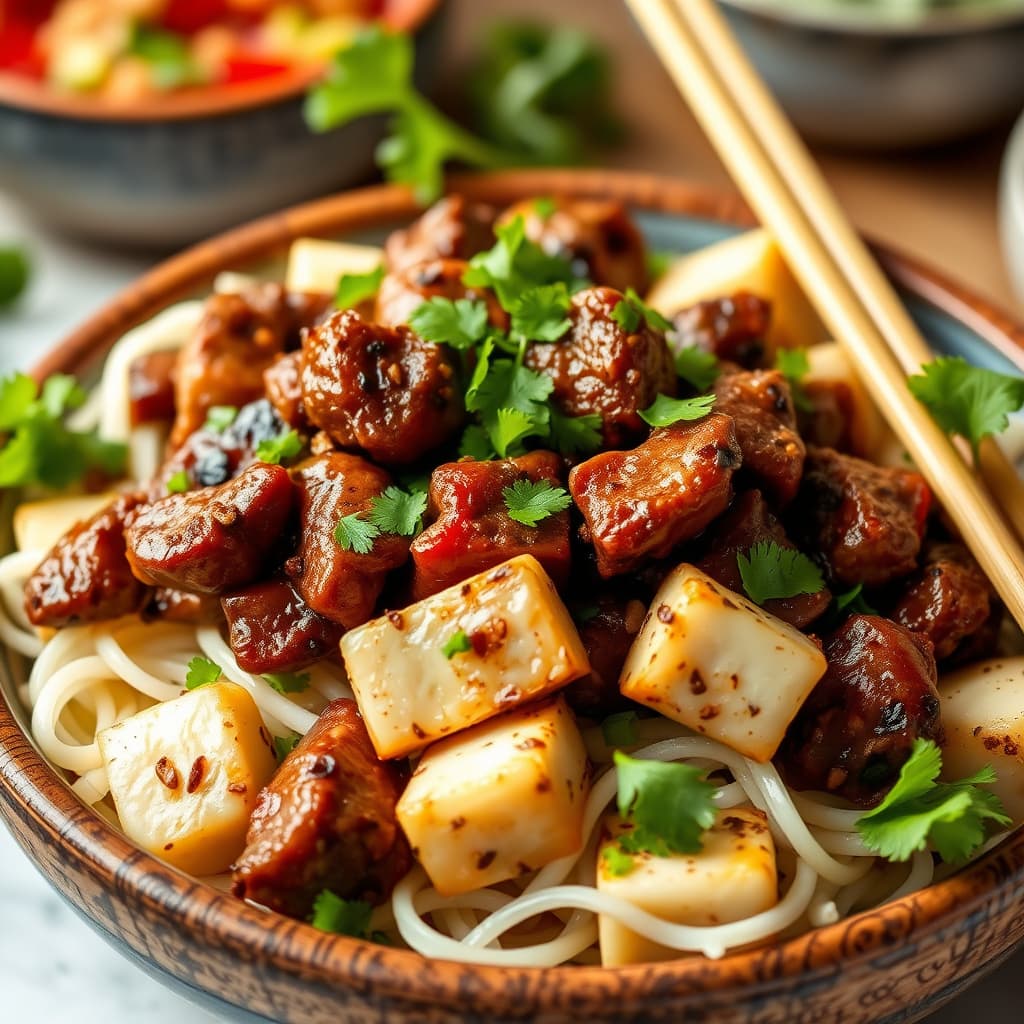Vietnamese Sesame Beef and Tofu