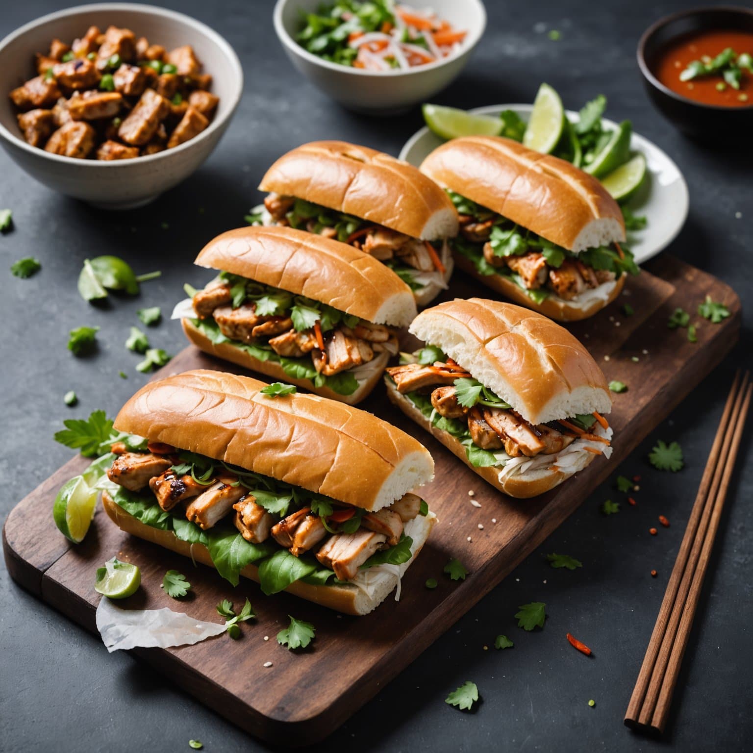 Vietnamese smørbrød med femkrydret kylling