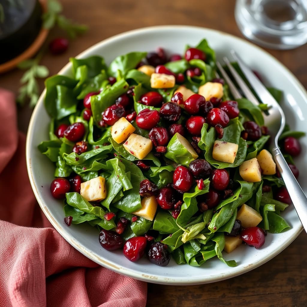 Vintergrønnsaker med tranebær-portvin vinaigrette