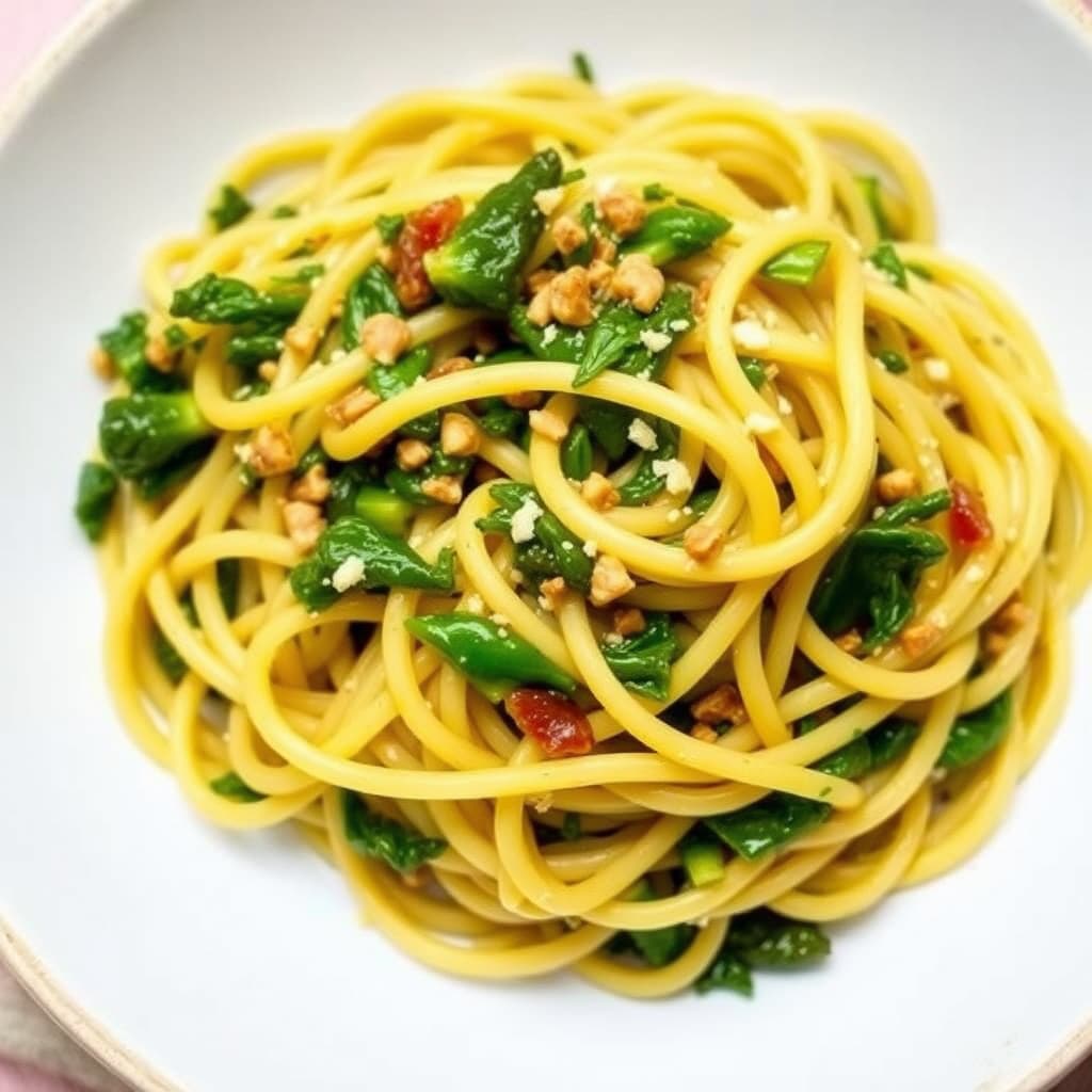 Visnet sennepsgrønn pasta