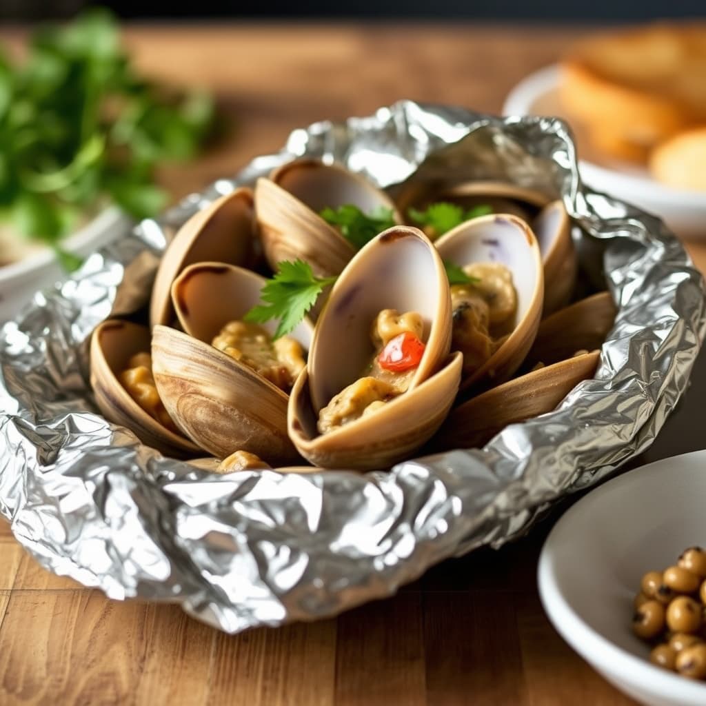 Vongole al Cartoccio: Kamskjell kokt i folie