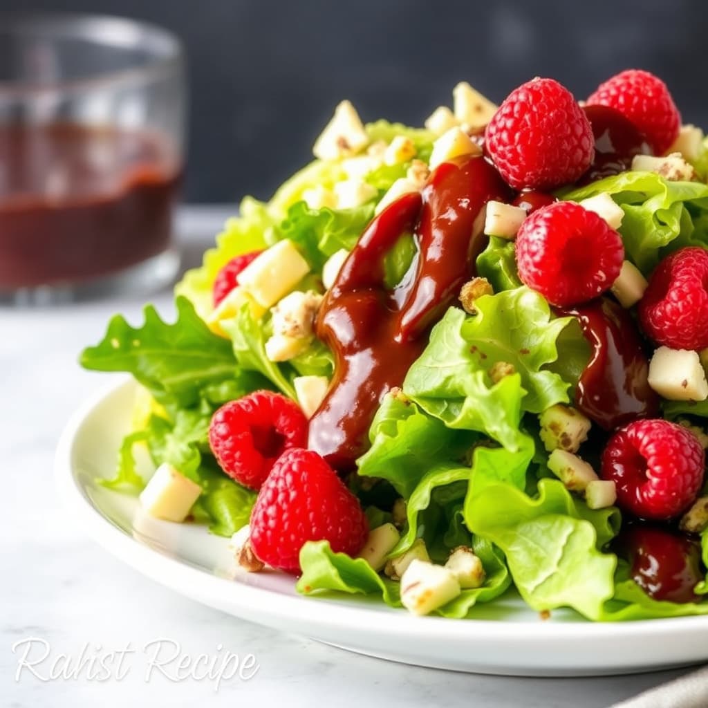 Wedge-salat med bringebær- og sjokoladenvinaigrette