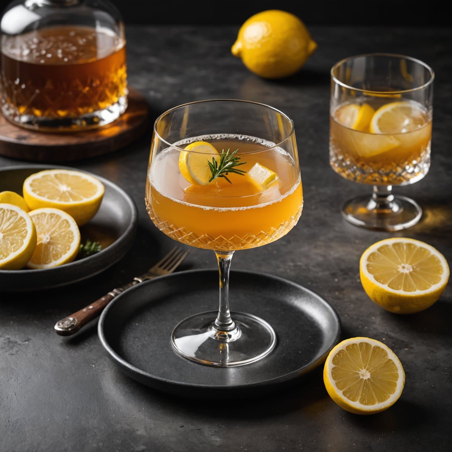 Whiskey Sidecar med grillet sitronjuice