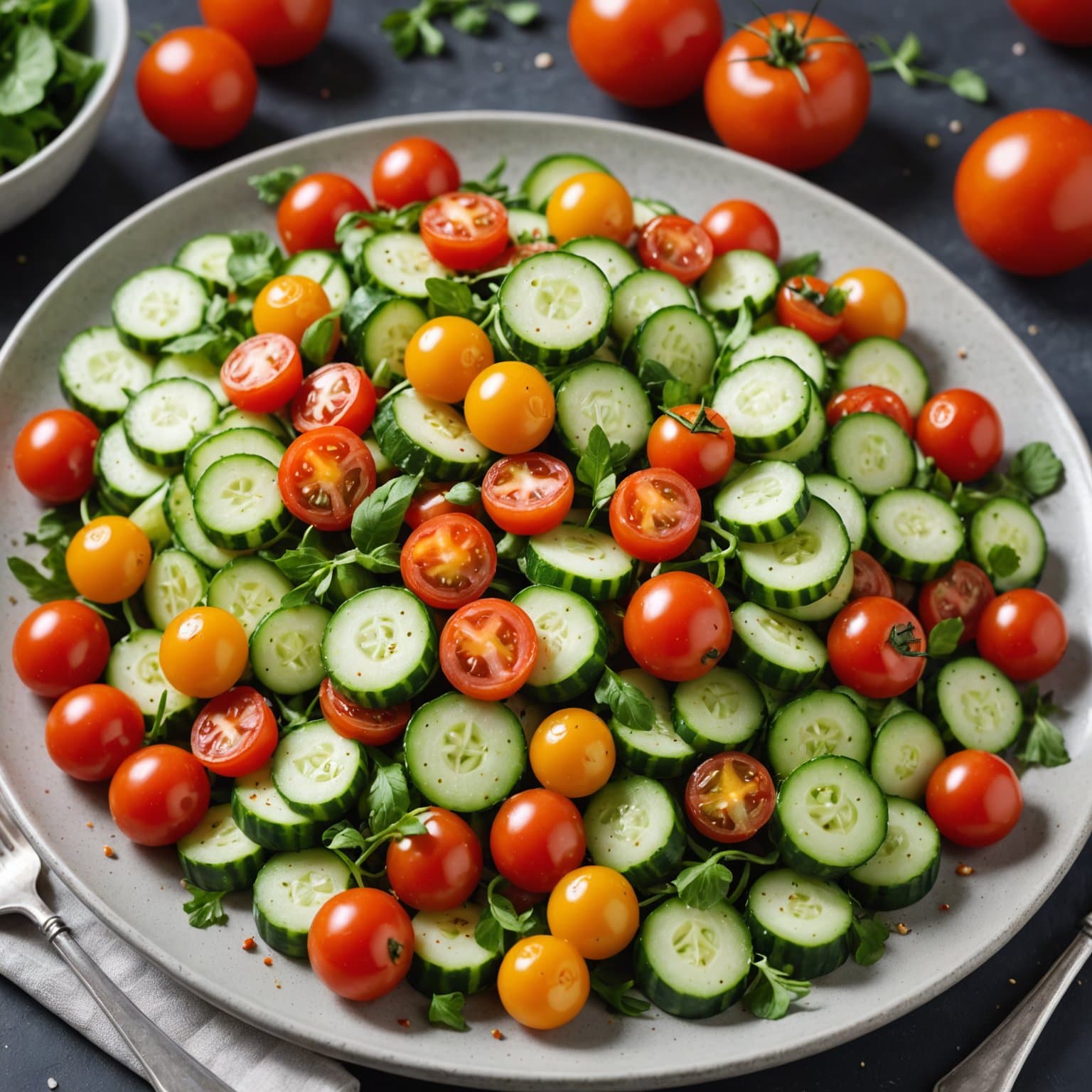 Wish-Bone® agurksalat og cherrytomatsalat