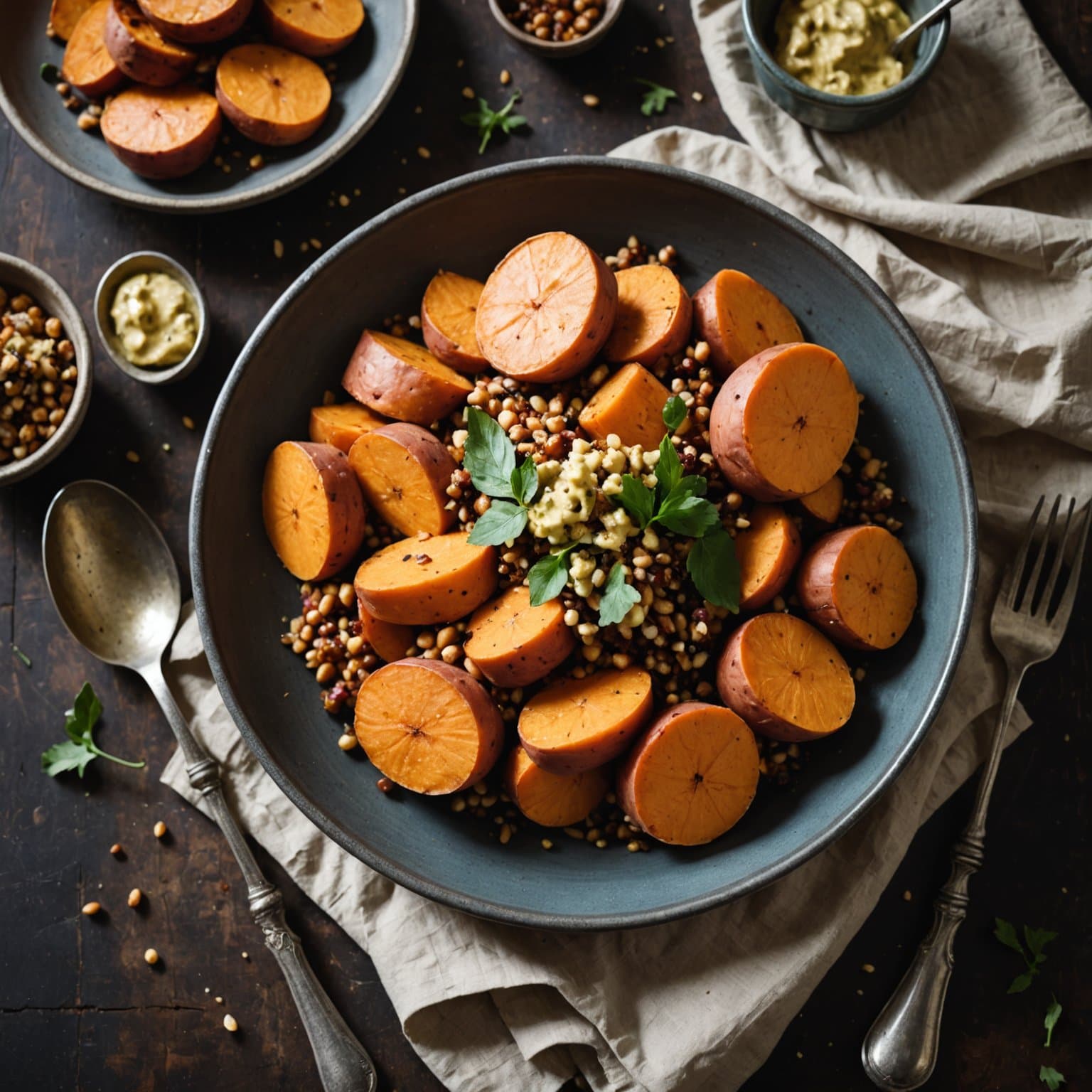 Yams med krydret sorghum-smør