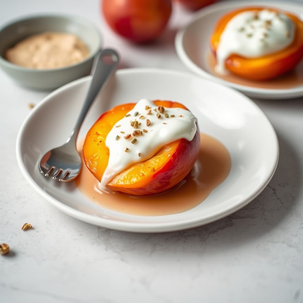 Zinful (uskyldige) pocherte ferskner med kardemomyyogurt