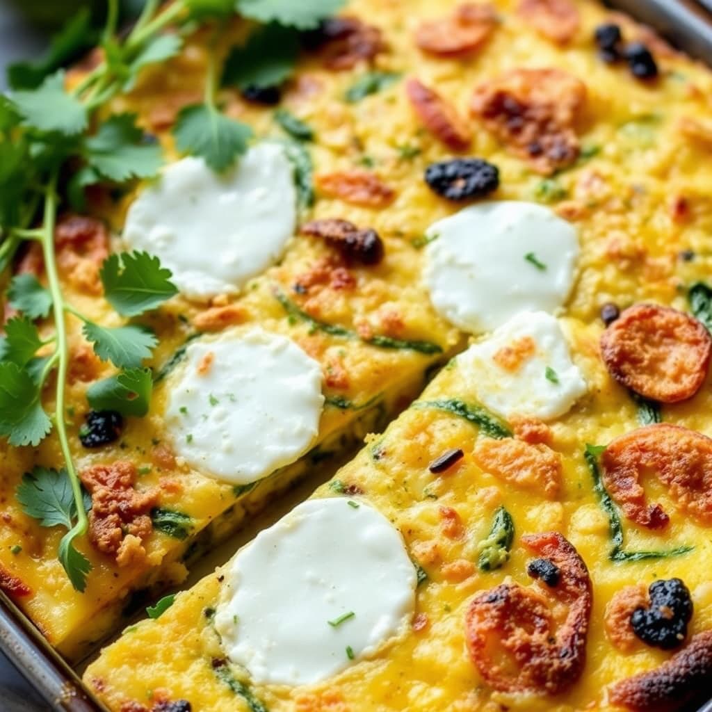 Zucchini- og geitostfrittata