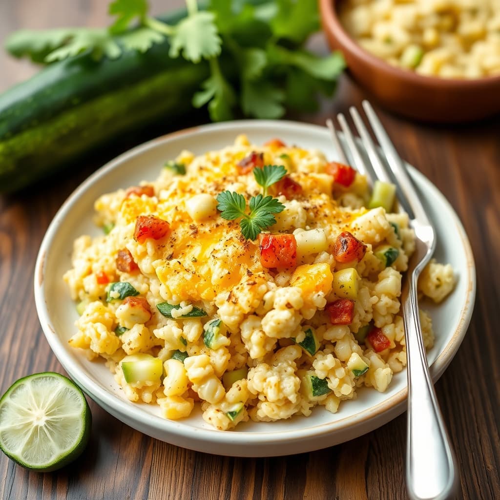 Zucchini- og risgrateng