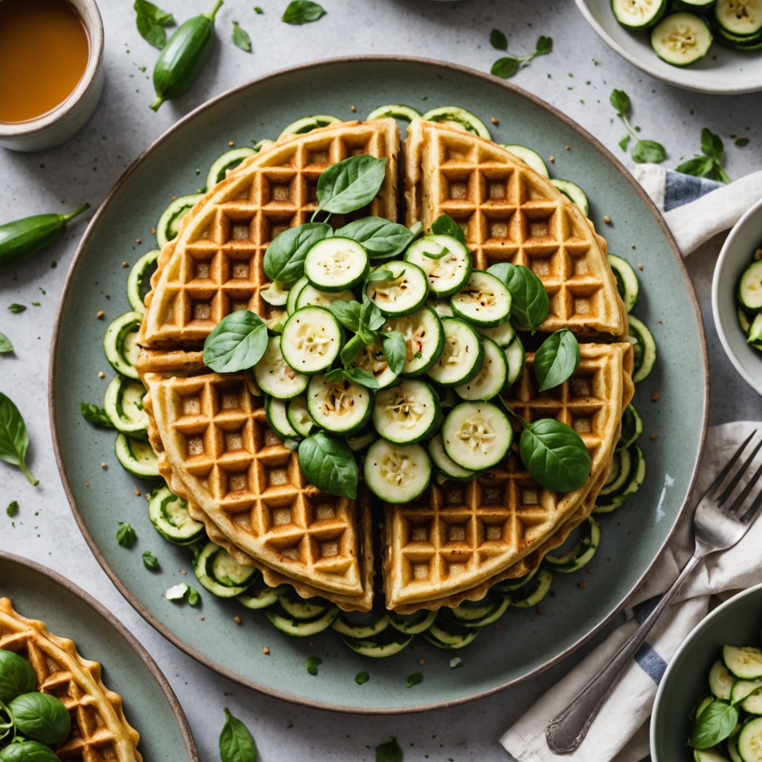 Zucchini-vafler (grønne vafler)