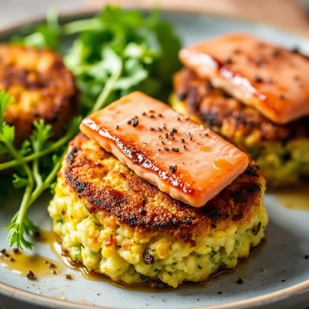 Zucchiniboller med røkt ørret